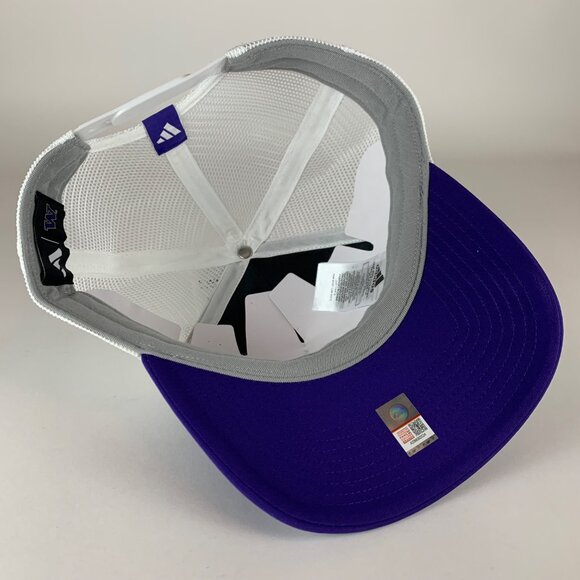 Washington Huskies NCAA Purple White Adidas Real Dawgs Snapback Trucker Hat New - Picture 4 of 5